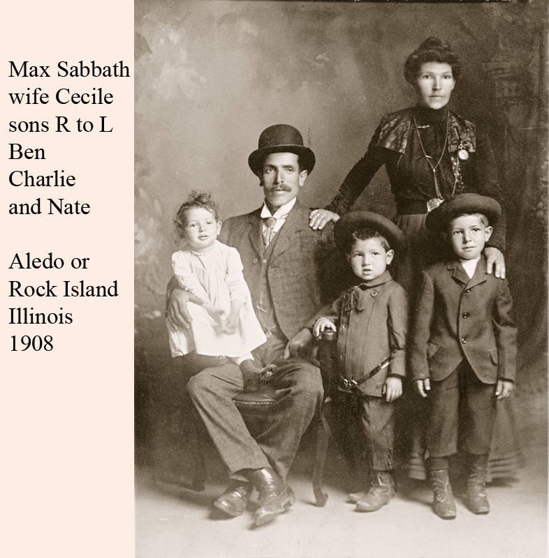 Max Sabbath, wife Cecile, Ben, Charlie and baby
                Nate