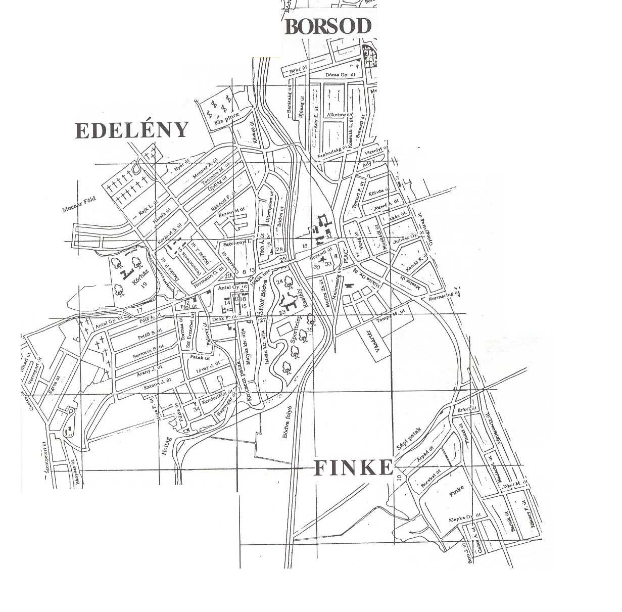 1998 map of Edelny