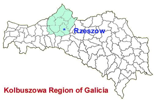 Map of Galicia region of Poland