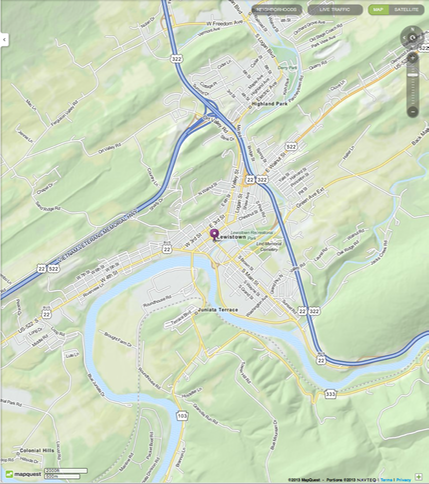 Yahoo Map of Lewistown, PA