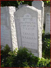 Fannie Waxman grave