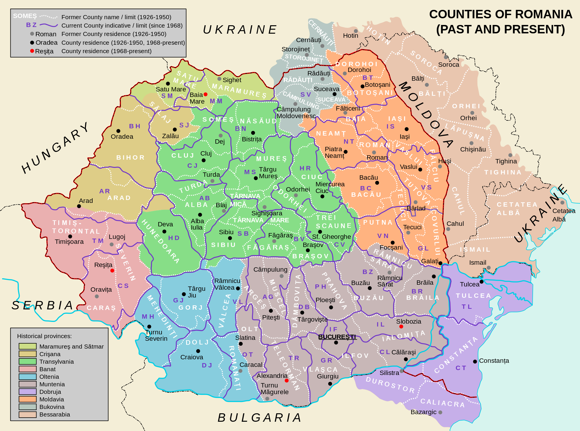 Rumänien Karte Gemeinden