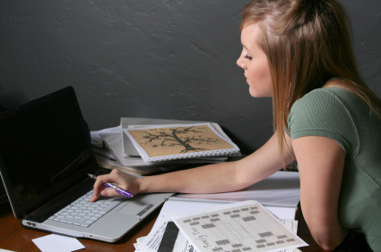 Genealogist using a computer