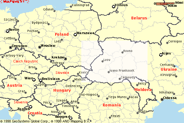Current Map of Eastern Europe
