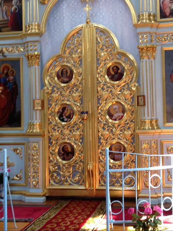 Church Inside Golden Iconostasis Door