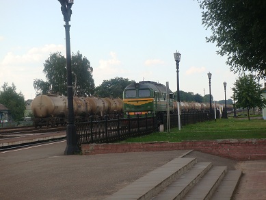 Trains at the
        Shklov Station