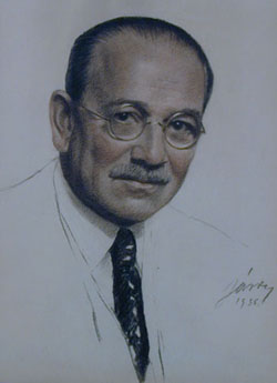 This is a photograph of a charcoal drawing of Max Frenkel made in 1935. - MaxFrenkelcharcoal