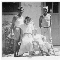 Moshe & Miriam Fuksman w/ daughter Chaya & husband Moshe Huber, 1947-9
