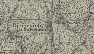 Bjerjesino on 1915 map
