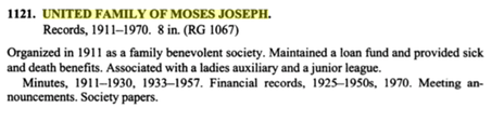 Unted Fam Moses Joseph archive