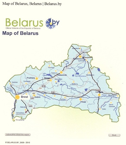 Map of Brest, Belarus