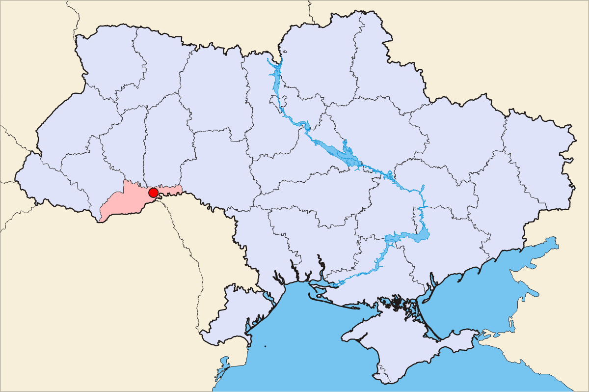 Map locating Khotyn within Ukraine