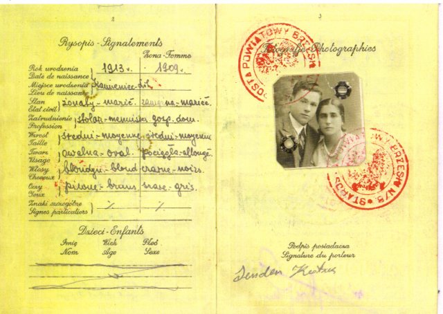 Sender Kotik's passport, to Palestine (1934)