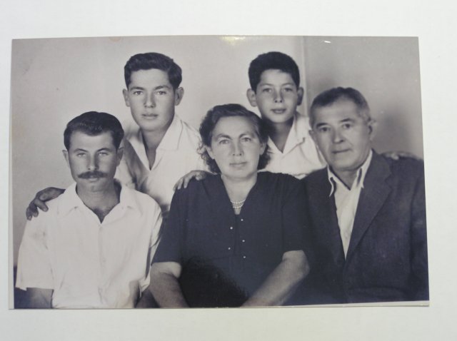 Photo of the Shalitzki family at their home in Kiryat Chayim