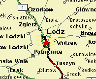 Lodz area map