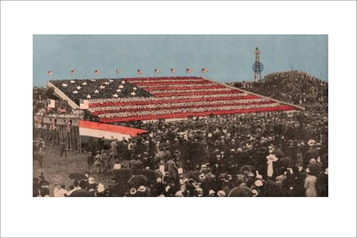 Human Flag by Children, Centential Celebration 1914