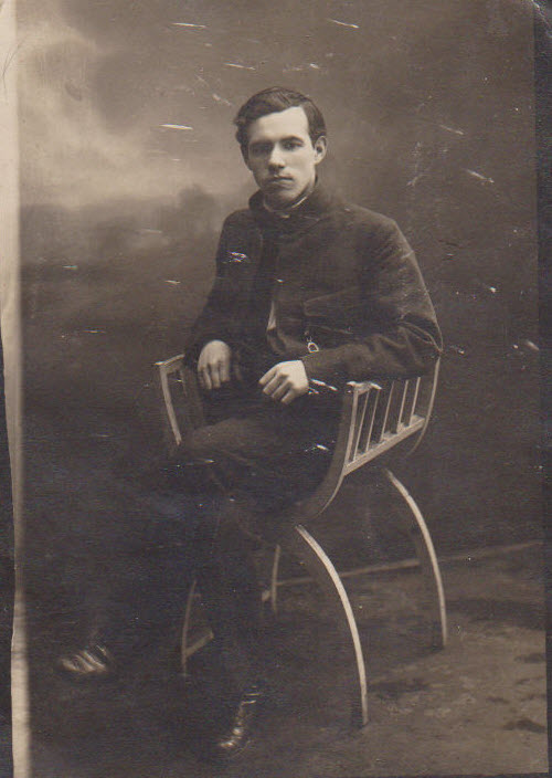 Hertz (Harry) Shulman in army or school uniform 1913