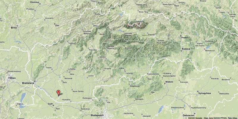 Location of Vel'ký Meder on Google map.