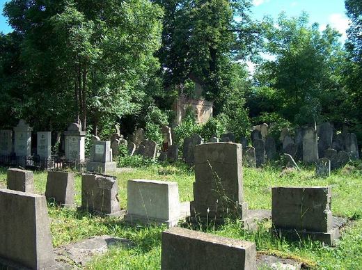 Rows of old headstones in the grass