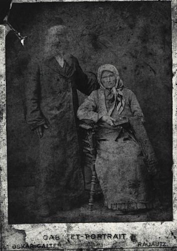 Old studio portrait of an elderly couple