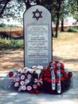 Memorial Stone with wreaths from Poland & Israel, Radzyn, 14.8.95.<