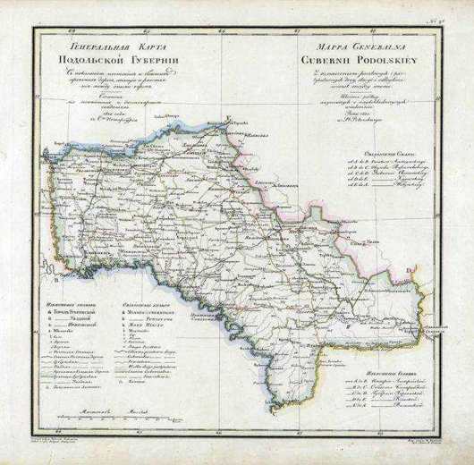 1820 map of Podolia Governorate