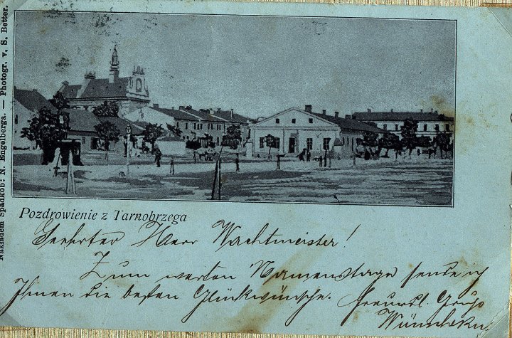 A historical Tarnobrzeg postcard. Holidays and Sabbath transformed the daily life taking place in these same streets.