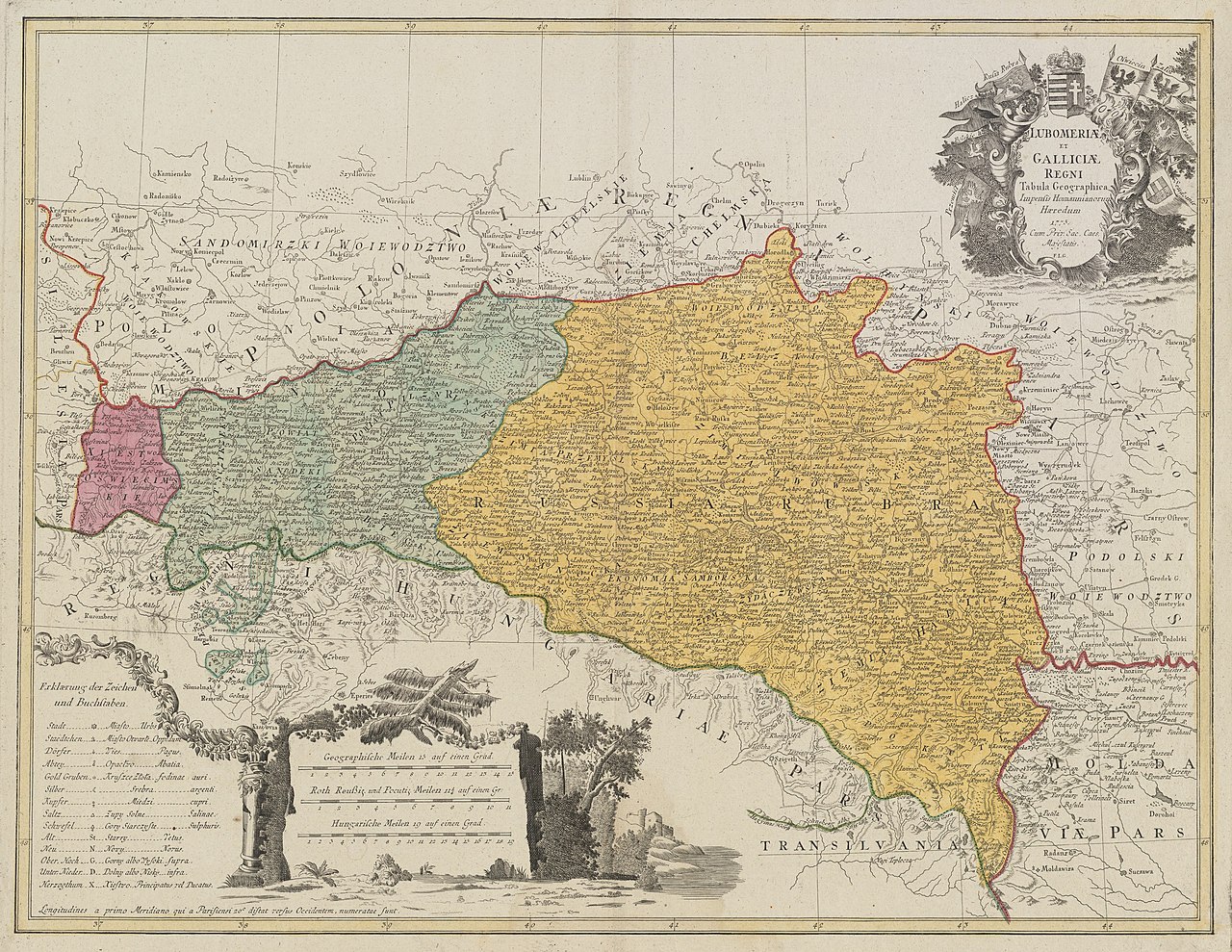 1775 map of the Kingdom of Galicia and Lodomeria