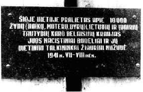 Plaque in Lithuanian