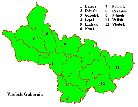Gubernia map