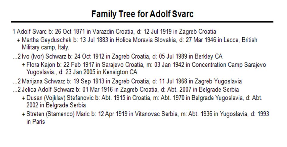 Adolf Schwarz family tree