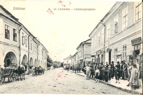 Postcard of Lebergerstrasse, Zolkiew, 1890