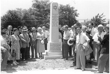 [Photograph of dedication of monument in 1951]