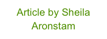 Article by Sheila Aronstam