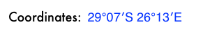 Coordinates:  29°07′S 26°13′E 