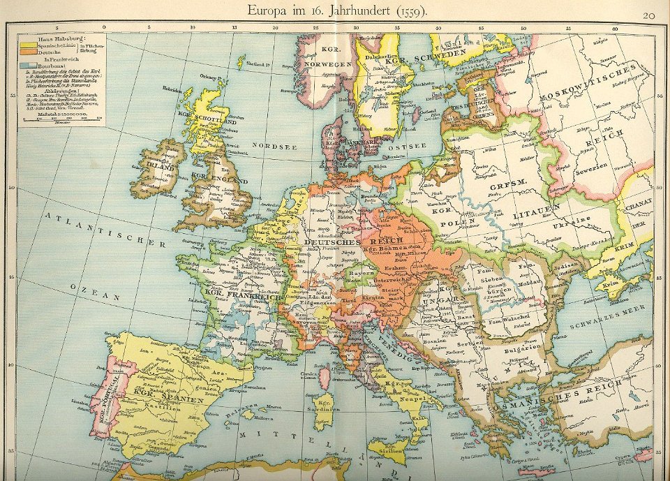 Map Of Europe In 1559 - United States Map