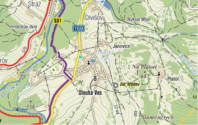 map of dlouha ves