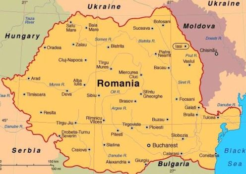 Map of Modern-Day Romania