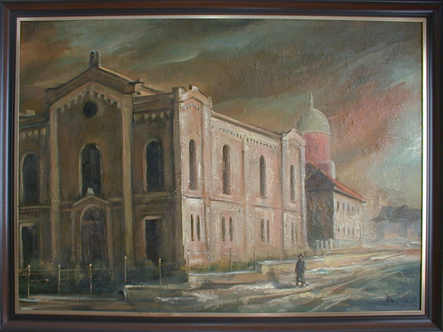 Pavel Wavrek's painting of synagogue