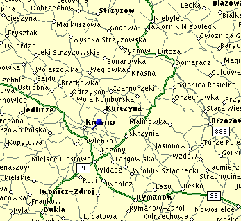 Map of Krosno