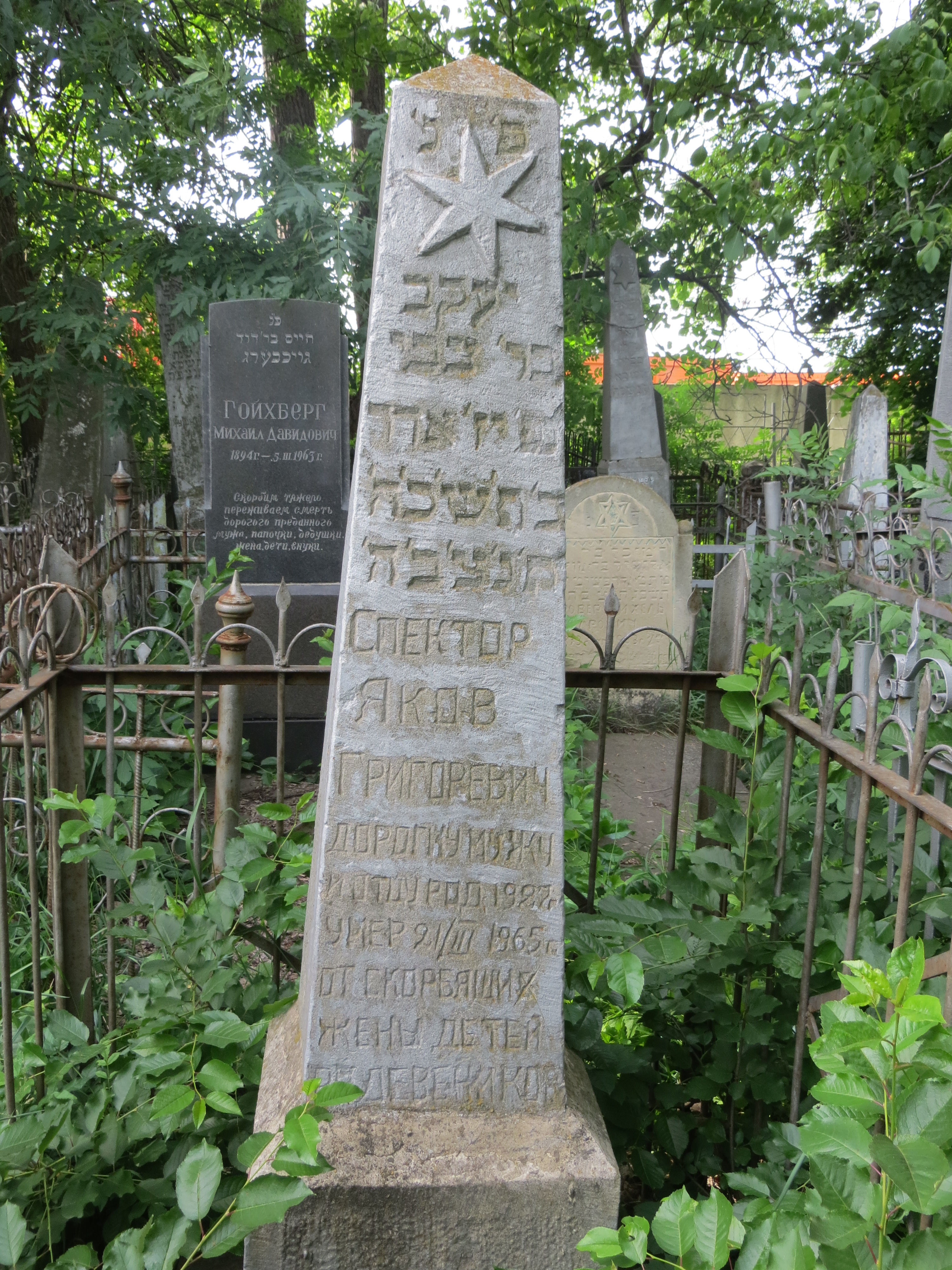 Tombstone of Yakov Ben Tzvi Spektor