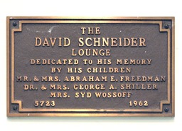 Schneider Lounge dedication plaque