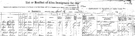 Manifest of two Lyakhovichi natives -Moses Berkowitz and Chaim Mukasey