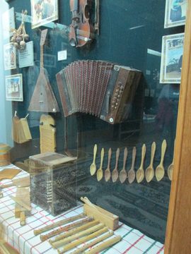 Musical instruments at the Folk Museum in Motol