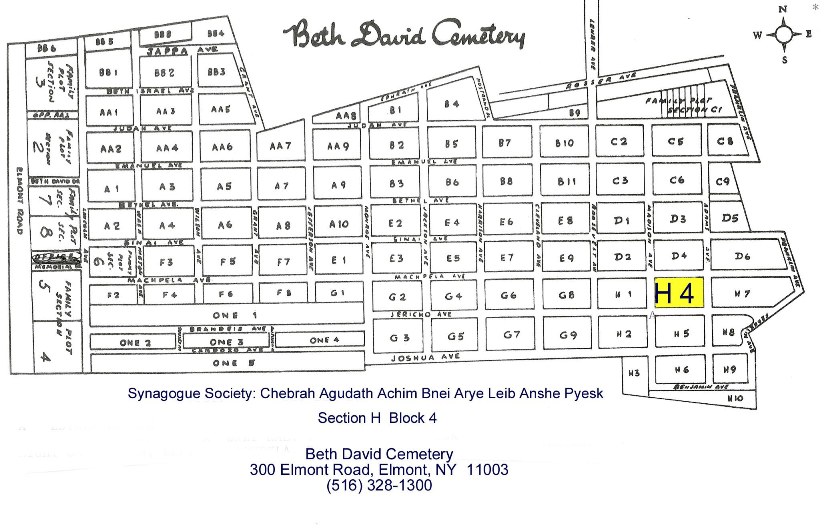 Beth David Cemetery Map
