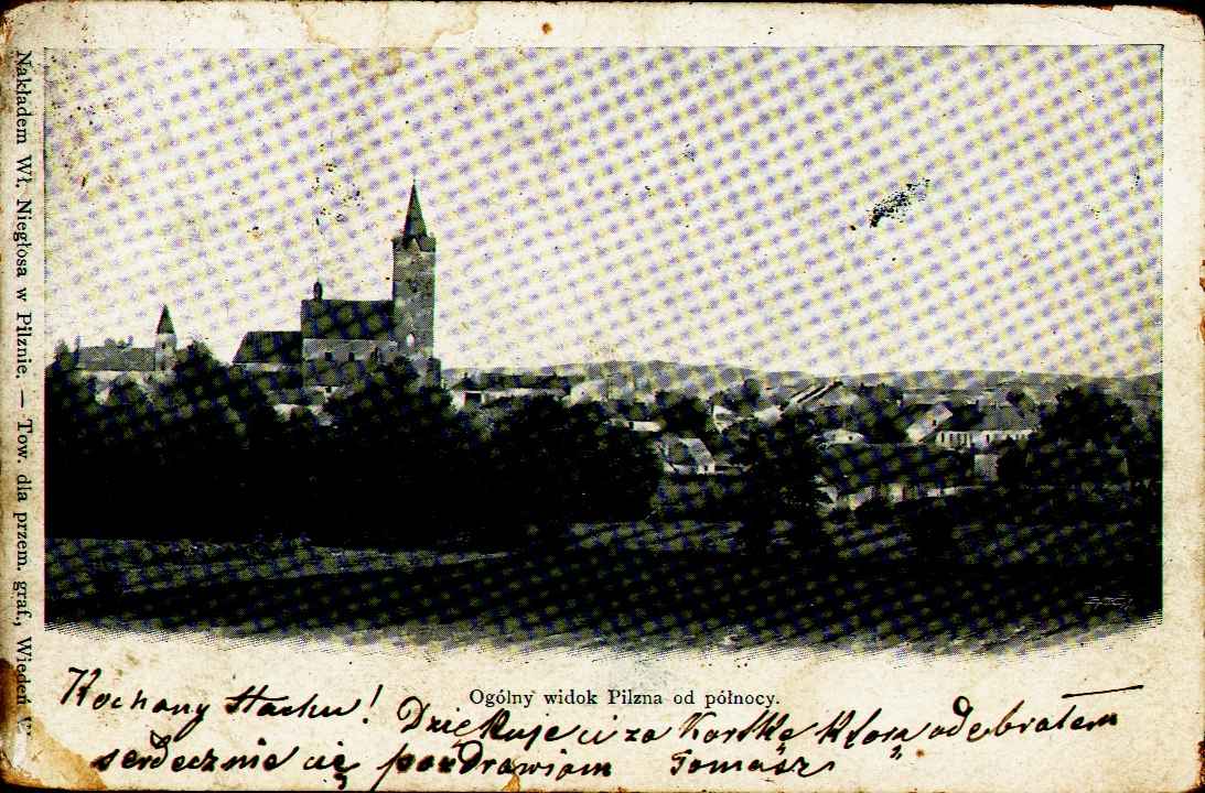 A general view of Pilzno from the north