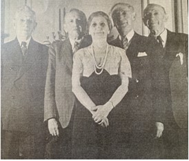 Owners of the Piqua Box Factory. L to R:Rafael Louis, Meyer Louis, Rose Louis, Mr. Louis and Leo Louis.Photo courtesy of Piqua Public Library.