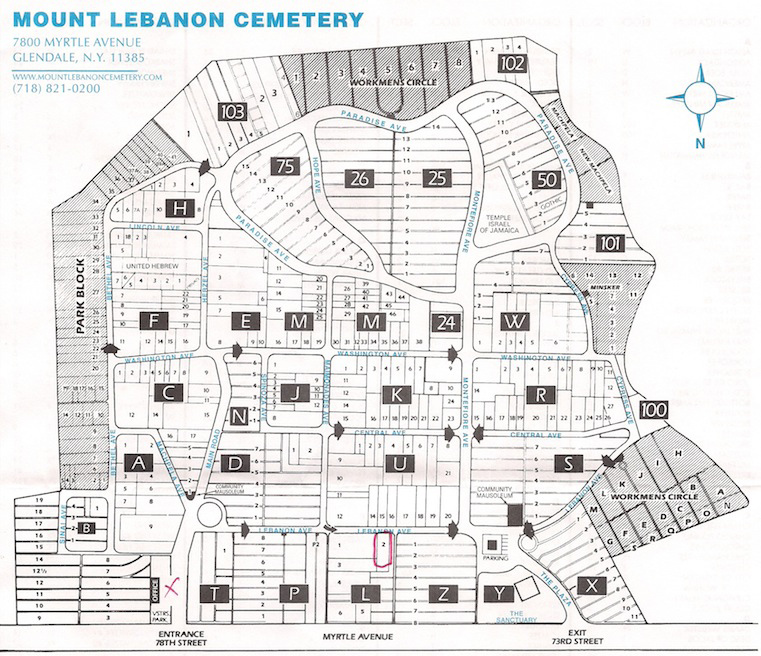 Mount Lebanon Cemetery Map
