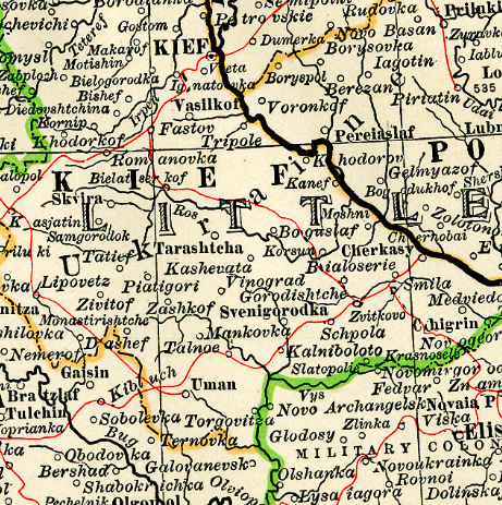 Kiev District Map, 1897