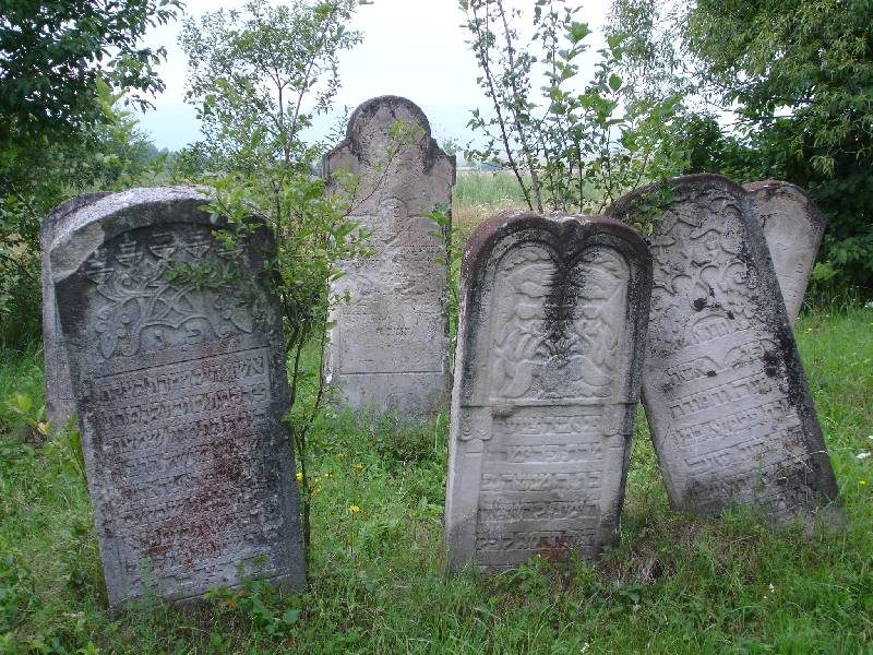 Weathered headstones in a meadow, Arbore